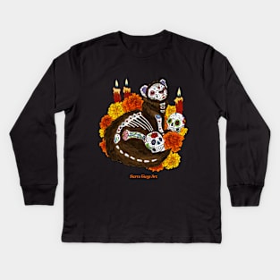 Dia de los Muertos: Ferret Kids Long Sleeve T-Shirt